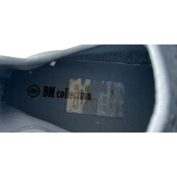 BM Collection Womens Blue 9 Shoes Mesh Lace Up Athletic Walking Comfort Sneakers - Picture 3 of 8